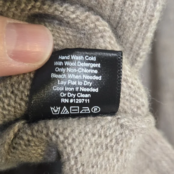 Jenni Kayne Everyday Sweater Taupe Wool Cashmere Blend Quiet Luxury Pullover L - Picture 9 of 10
